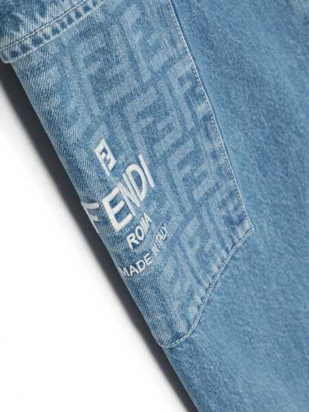 Pantaloni casual Fendi Washed Denim Pants BLUE Fete (BM 16704774) 3