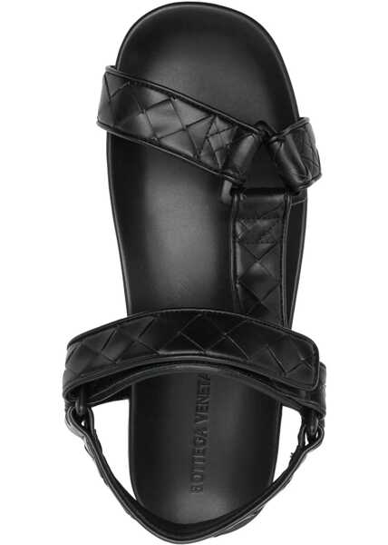Sandale Bottega Veneta Leather Sandal BLACK Barbati (BM 16704915) 4