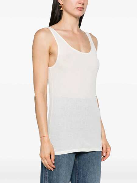 Bluze Saint Laurent Round Neckline Tank Top BEIGE Femei (BM 16704948) 3
