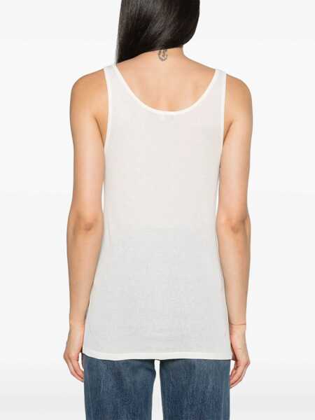 Bluze Saint Laurent Round Neckline Tank Top BEIGE Femei (BM 16704948) 4