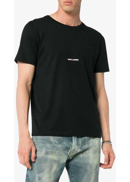 Tricouri Saint Laurent Logo Print T-Shirt BLACK Barbati (BM 16705002) 3
