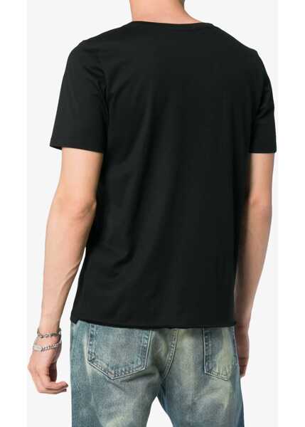 Tricouri Saint Laurent Logo Print T-Shirt BLACK Barbati (BM 16705002) 4