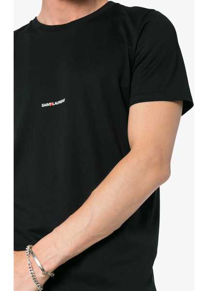 Tricouri Saint Laurent Logo Print T-Shirt BLACK Barbati (BM 16705002) 5