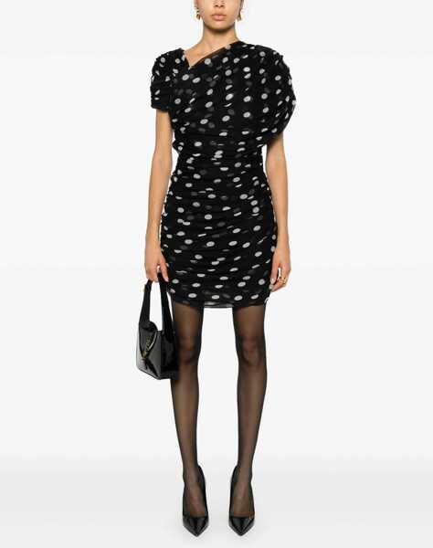 Rochii casual Saint Laurent Asymmetrical Gathered Dress BLACK Femei (BM 16705008) 2