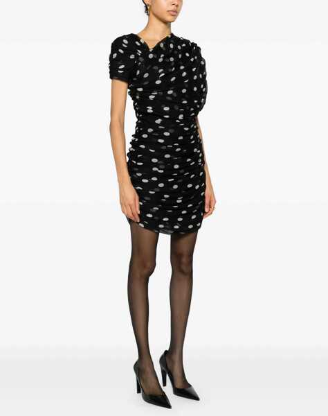 Rochii casual Saint Laurent Asymmetrical Gathered Dress BLACK Femei (BM 16705008) 3