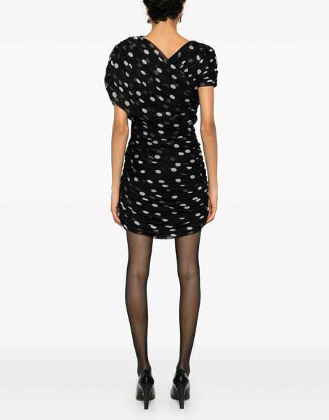 Rochii casual Saint Laurent Asymmetrical Gathered Dress BLACK Femei (BM 16705008) 4