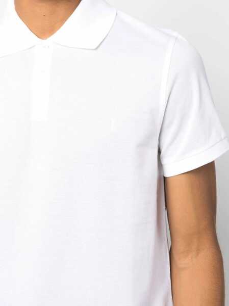 Tricouri Polo Saint Laurent Monogram Polo WHITE Barbati (BM 16705050) 5