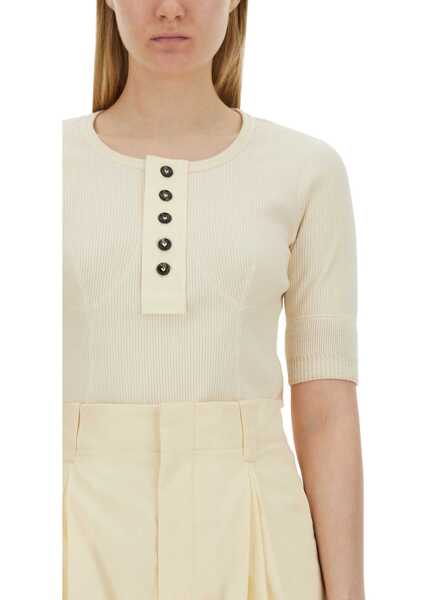 Tricouri Bottega Veneta Jersey T-Shirt IVORY Femei (BM 16705098) 4