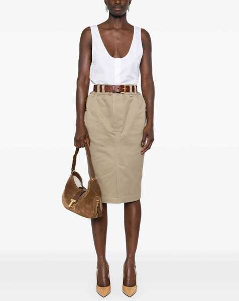 Fuste casual Saint Laurent Pencil Skirt. BEIGE Femei (BM 16705134) 2