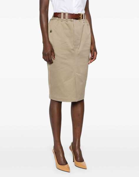 Fuste casual Saint Laurent Pencil Skirt. BEIGE Femei (BM 16705134) 3