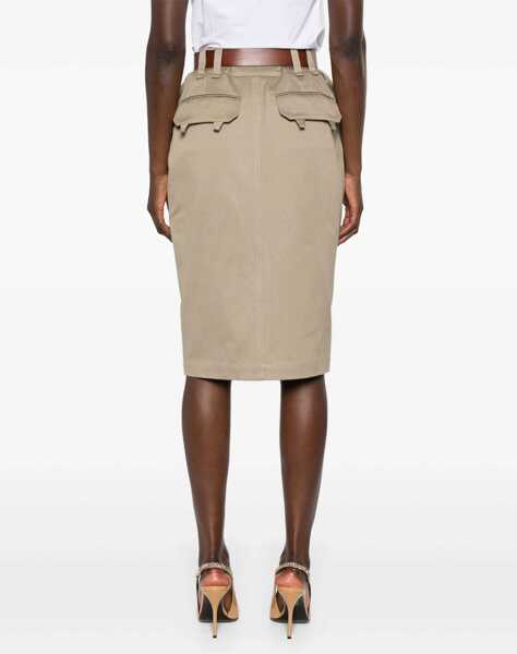 Fuste casual Saint Laurent Pencil Skirt. BEIGE Femei (BM 16705134) 4