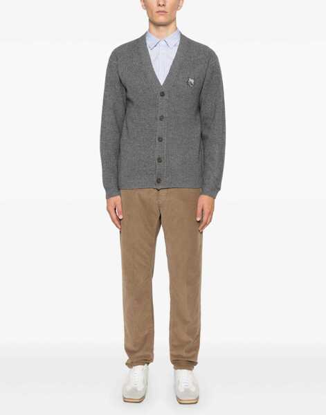 Cardigane MAISON KITSUN Ribbed Cardigan GREY Barbati (BM 16705257) 2