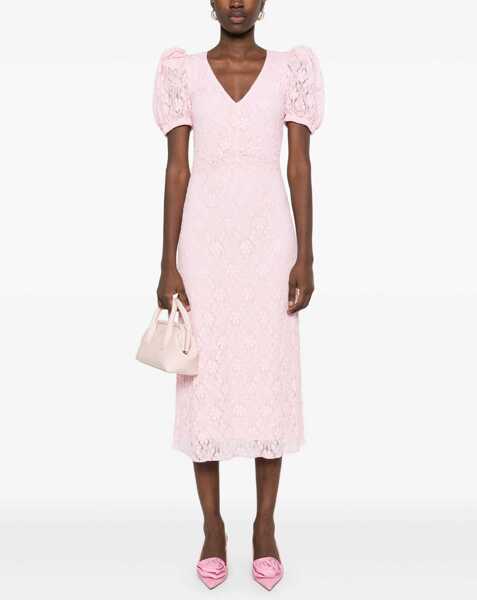 Rochii casual ROTATE Birger Christensen Lace Midi Dress PINK Femei (BM 16705350) 2