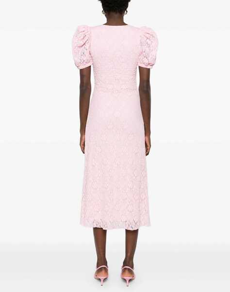Rochii casual ROTATE Birger Christensen Lace Midi Dress PINK Femei (BM 16705350) 4