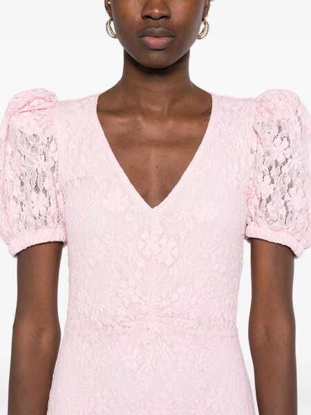 Rochii casual ROTATE Birger Christensen Lace Midi Dress PINK Femei (BM 16705350) 5