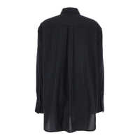 Camasi Black Shirt With Striped Patterns In Wool Blend Woman Femei