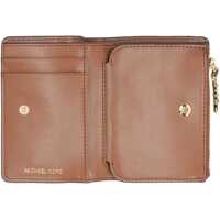 Portofele 'Empire' Brown Wallet With Logo Lettering In Hammered Leather Woman Femei