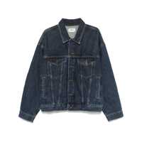 Geci Blue Jacket With Vintage Effect In Denim Man Barbati