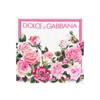Esarfe Dolce & Gabbana Pink Scarf With Floral Print And Logo Type Femei