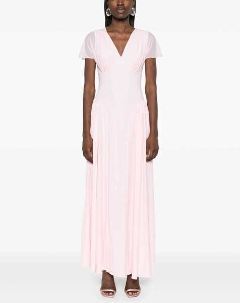 Rochii casual ROTATE Birger Christensen Long Dress With Drape PINK Femei (BM 16708419) 2
