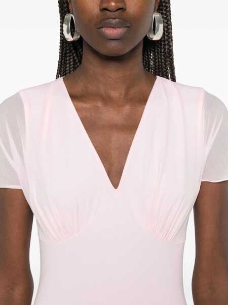 Rochii casual ROTATE Birger Christensen Long Dress With Drape PINK Femei (BM 16708419) 5