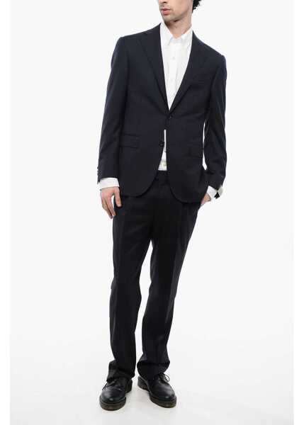 Sacouri CORNELIANI 2 Button Academy Pure Virgin Wool Blazer Blue Barbati (BM 16712082) 4