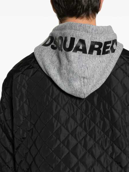 Geci de iarna DSQUARED2 Quilted Jacket With Fleece Hood Black Barbati (BM 16712118) 5