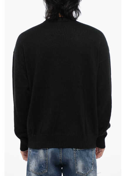 Pulovere casual DSQUARED2 Alpaca-Blended Pullover With Contrasting Logo Black Barbati (BM 16712139) 2