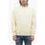 John Richmond Brushed Cotton Crewneck Sweatshirt With Tone-Sur-Tone Logo Beige