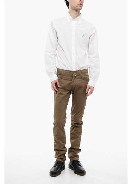 Pantaloni casual CORNELIANI Id 5-Pocketed Stretch Cotton Pants Brown Barbati (BM 16712274) 4