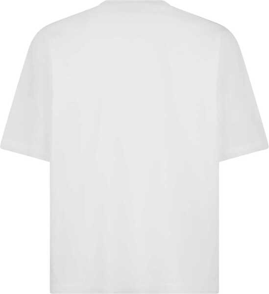 Tricouri DSQUARED2 Crew Neck Canadian Village Front Printed T-Shirt White Barbati (BM 16712340) 2
