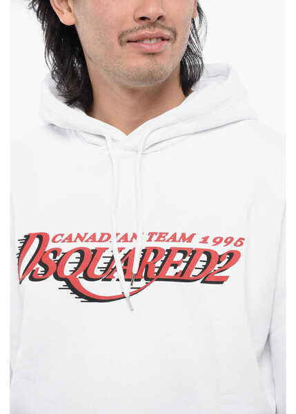 Bluze de trening DSQUARED2 Cool-Fit Hoodie Sweatshirt With Logo Print White Barbati (BM 16712349) 3