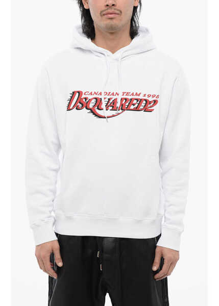 Bluze de trening DSQUARED2 Cool-Fit Hoodie Sweatshirt With Logo Print White Barbati (BM 16712349) 1