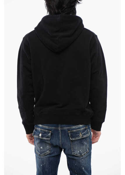 Bluze de trening DSQUARED2 Brushed Cotton Canadian Team Cool Fit Hoodie Black Barbati (BM 16712352) 2