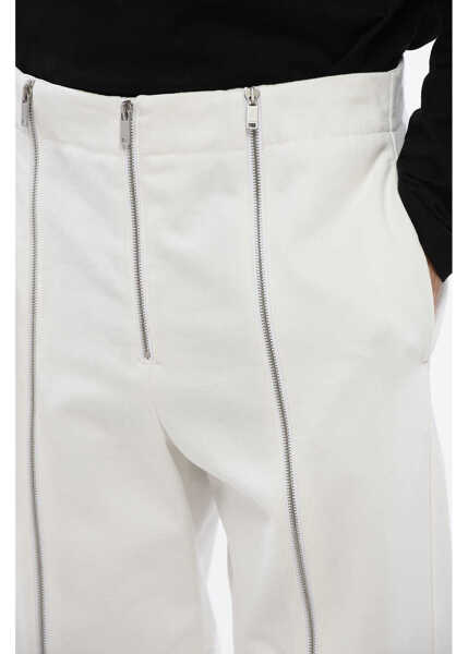 Pantaloni casual Jil Sander Zipped High-Waisted Pants White Barbati (BM 16712361) 3