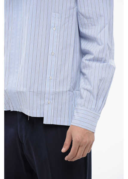 Camasi casual John Richmond Zipped Paul Boxy Fit Shirt Light Blue Barbati (BM 16713207) 3