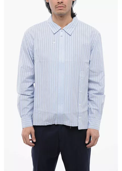 Camasi casual John Richmond Zipped Paul Boxy Fit Shirt Light Blue Barbati (BM 16713207) 1