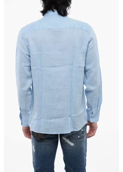 Camasi casual John Richmond Linen Radinio Shirt Light Blue Barbati (BM 16713210) 2