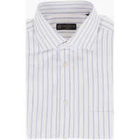 Camasi casual Short-Sleeved Cotton Shirt With Bayadere Pattern Barbati