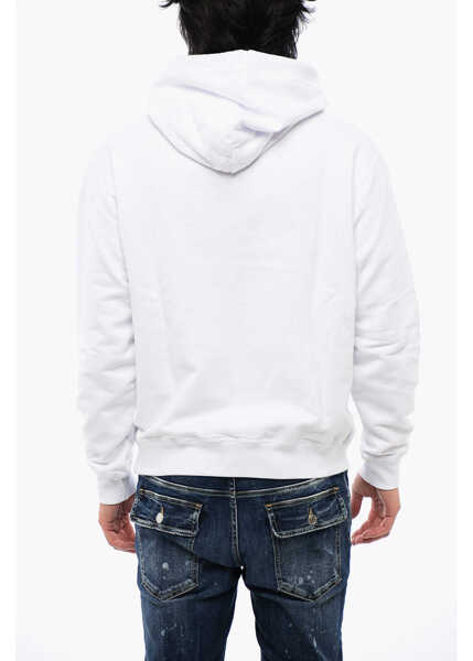 Bluze de trening DSQUARED2 Brushed Cotton D2 Juicy Cool Fit Hoodie White Barbati (BM 16713267) 2