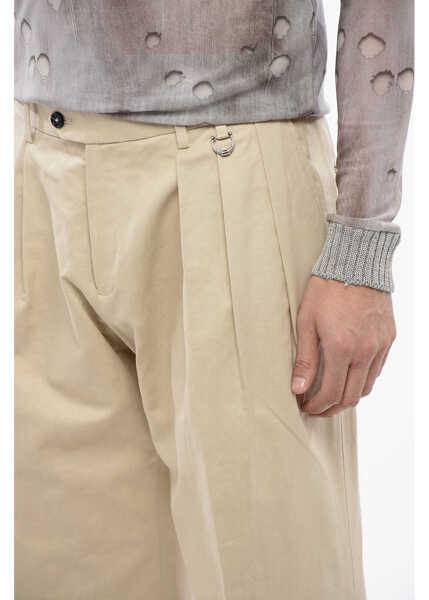 Pantaloni eleganti John Richmond Pleated Lexnder Pants With Stud Details Beige Barbati (BM 16713423) 2