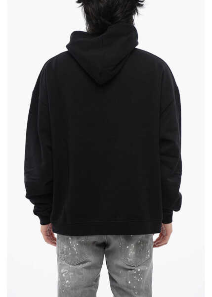 Bluze de trening DSQUARED2 Brushed Cotton Canadian Village Hoodie Black Barbati (BM 16713483) 2