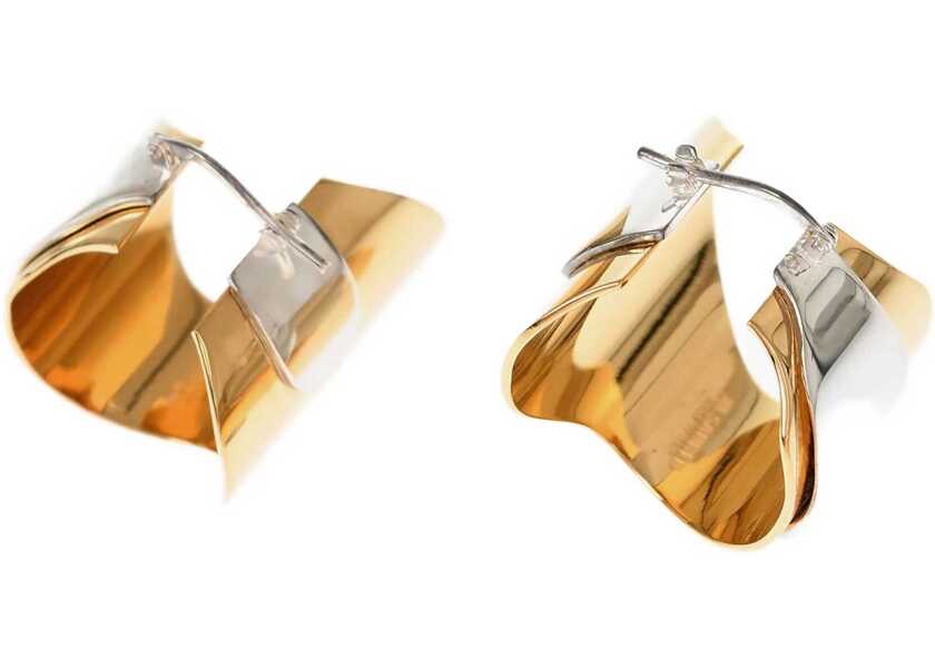 Cercei Jil Sander Two-Tone Brass Earrings With Ring Design Gold Femei (BM 16713513) 1