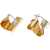 Jil Sander Two-Tone Brass Earrings With Ring Design Gold