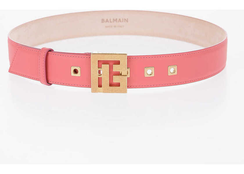 Curele Balmain Leather Belt With Logoed Buckle 3,5Cm Pink Femei (BM 16713636) 3