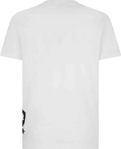 Tricouri DSQUARED2 Cotton Cool Fit T-Shirt With Printed Logo White Barbati (BM 16713666) 2