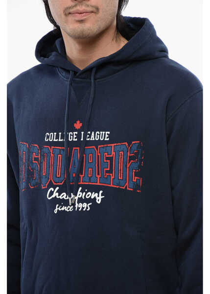 Bluze de trening DSQUARED2 Brushed Cotton College League Hoodie Blue Barbati (BM 16713678) 3