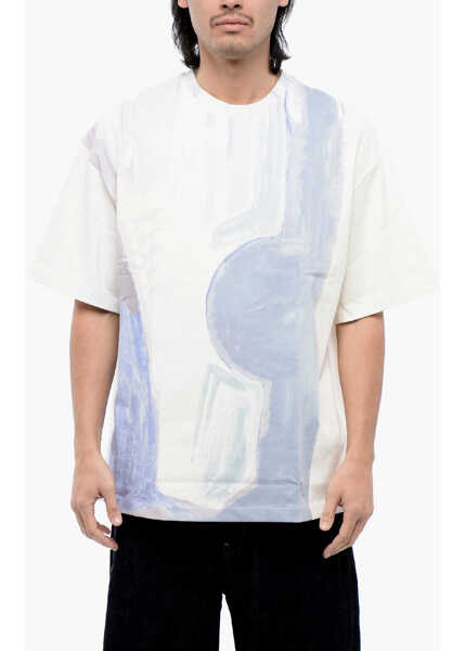 Tricouri Jil Sander Short Sleeved Fire Extinguisher Printed T-Shirt White Barbati (BM 16713693) 1