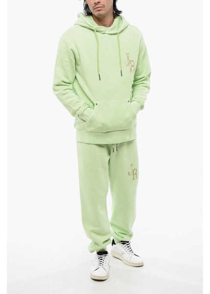 Bluze de trening John Richmond Brushed Cotton Lucilla Hoodie With Embroidered Logo Green Barbati (BM 16713975) 4