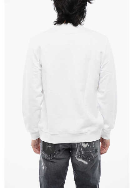 Bluze de trening John Richmond Brushed Cotton Crewneck Sweatshirt With Logo Print White Barbati (BM 16714194) 2